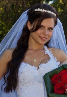 Cвадебная прическа А13602 с распущенными волосами