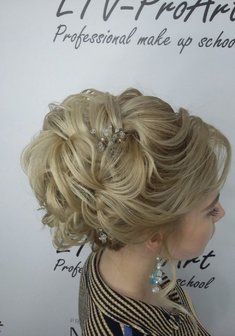 Cвадебная прическа прическа ребрышки (И20617) 