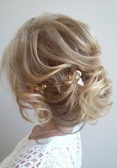 Прическа на свадьбу Низкий текстурный пучок (И20614) - Стилист-визажист Ирина Воронина...