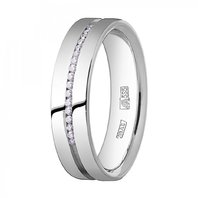 Обручальное кольцо 10-156-Б-Ю14305 из белого золота, гладкое