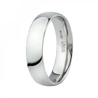 Обручальное кольцо 10-280-Б-Ю14310 из белого золота, гладкое
