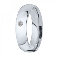 Обручальное кольцо 10-282-Б-Ю14314 из белого золота, гладкое