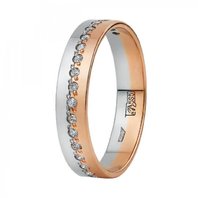 Обручальное кольцо 10-543-К-Ю14319 комбинированное, гладкое