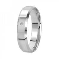 Обручальное кольцо 10-722-Б-Ю14342 из белого золота, гладкое