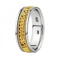 Обручальное кольцо 100224-Ю14362 комбинированное, фигурное