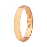 Обручальное кольцо 122000-К-Ю14377 из красного золота, гладкое