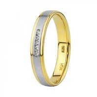 Обручальное кольцо 1000316-Ю14383 комбинированное, гладкое