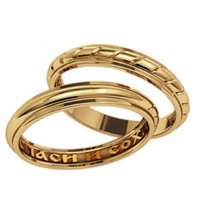 Обручальные кольца 2252447-М2897 из красного золота, гладкое и фигурное