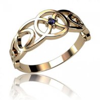 Помолвочное кольцо 222402-М2925 из красного золота, фигурное