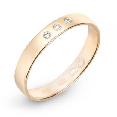 Обручальное кольцо R01-WED-00003-М7533 - Ювелирный бренд Московский ювелирный завод в Ростове-на-Дону...