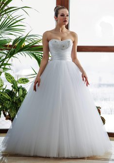 Свадебное платье Хильда-А25927. С пышной юбкой, длинное со шлейфом.