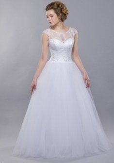 Свадебное платье Катрин-А25943. С пышной юбкой, длинное без шлейфа.