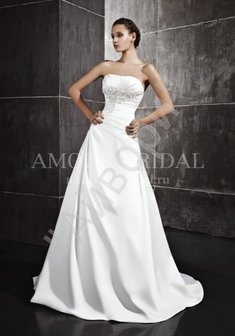 Свадебное платье Ребека-А25946. А-силуэт, длинное без шлейфа.