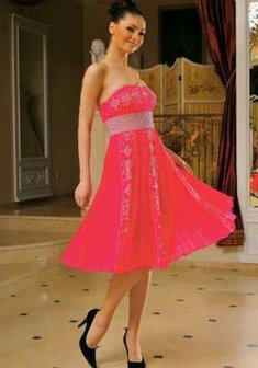 Вечернее платье А27289. А-силуэт, короткое без шлейфа.