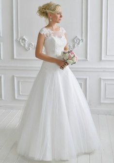 Свадебное платье Z041-А59596. А-силуэт, длинное без шлейфа.