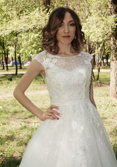 Свадебное платье А67641. С пышной юбкой, длинное со шлейфом.