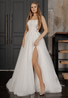 Свадебное платье 6568-С69874. А-силуэт, длинное со шлейфом.