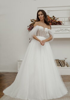 Свадебное платье 6580-С69875. С пышной юбкой, длинное со шлейфом.