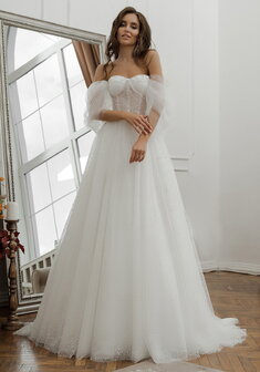 Свадебное платье 6567-С69876. А-силуэт, длинное со шлейфом.