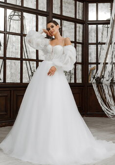 Свадебное платье 6319-С69888. А-силуэт, длинное со шлейфом.