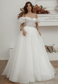 Свадебное платье 6605-С69890. С пышной юбкой, длинное со шлейфом.