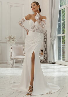 Свадебное платье 6680(1)-С69921. Силуэт Русалка (Рыбка), длинное со шлейфом.