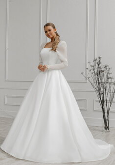 Свадебное платье 6292б-С69930. С пышной юбкой, длинное со шлейфом.