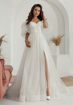 Свадебное платье 6309б-С69938. А-силуэт, длинное со шлейфом.