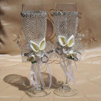 Бокалы для молодоженов D28856 - Свадебные аксессуары Dixi