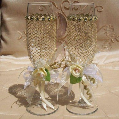 Бокалы для молодоженов D28857 - Свадебные аксессуары Dixi
