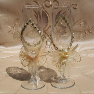 Бокалы для молодоженов D28858 - Свадебные аксессуары Dixi